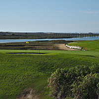 Buy canvas prints of Golf course and Ria Formosa in Quinta do Lago by Angelo DeVal