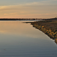 Buy canvas prints of Bridge and Ria at sunset in Quinta do Lago by Angelo DeVal