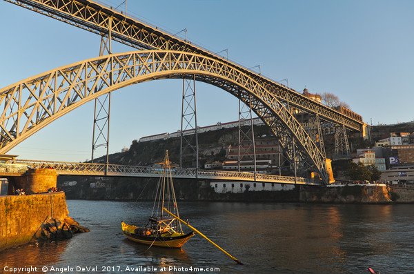 View of Porto bridge from the riverside Picture Board by Angelo DeVal