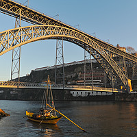Buy canvas prints of View of Porto bridge from the riverside by Angelo DeVal