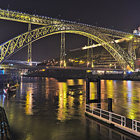 Buy canvas prints of Dom Luis I Bridge at Night in Porto by Angelo DeVal