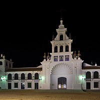 Buy canvas prints of Church of the Virgen Del Rocio at night. Spain by Angelo DeVal