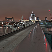 Buy canvas prints of Millennium bridge and St Pauls Cathedral in London by Angelo DeVal