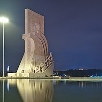 Buy canvas prints of Padrao dos Descobrimentos view at night in Lisbon by Angelo DeVal