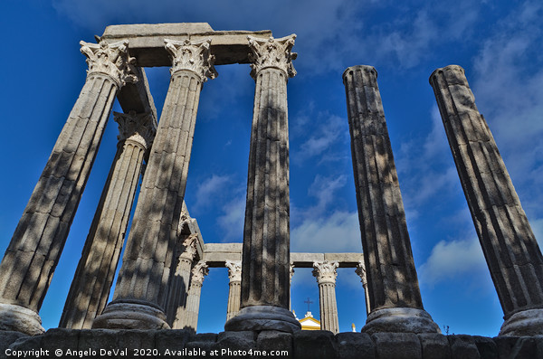 Columns of the Roman temple of Evora Picture Board by Angelo DeVal