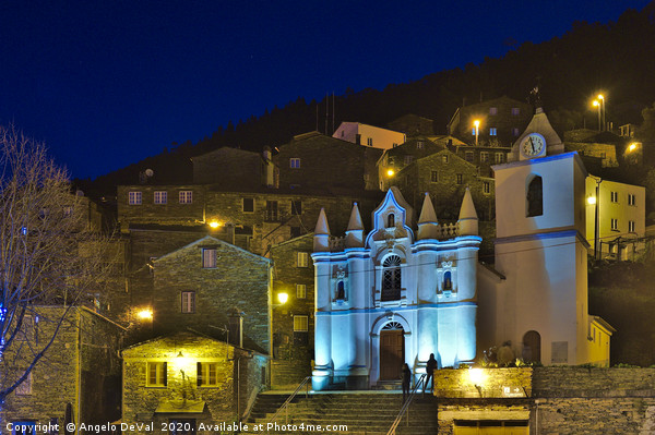Church at night in Piodao Picture Board by Angelo DeVal