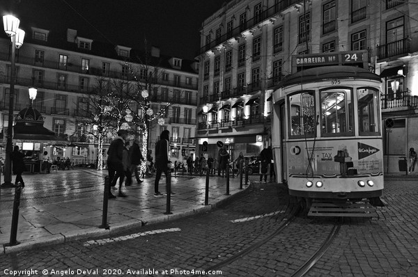 Electrico at night in Lisbon Picture Board by Angelo DeVal