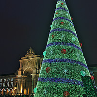 Buy canvas prints of Christmas at Terreiro do Paco in Lisbon by Angelo DeVal