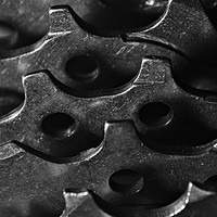 Buy canvas prints of Bicycle Gears in Monochrome by Angelo DeVal
