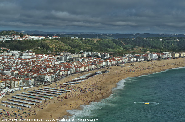 Nazare beach during summer season Picture Board by Angelo DeVal