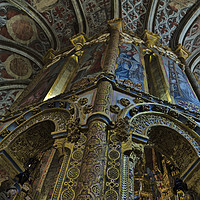Buy canvas prints of Ceiling and Columns of Convento de Cristo in Toma by Angelo DeVal