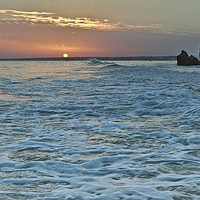 Buy canvas prints of Beautiful Sunset in Gale Beach in Algarve by Angelo DeVal