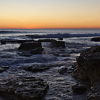 Buy canvas prints of Twilight waves and rocks in Albufeira by Angelo DeVal
