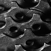 Buy canvas prints of Bicycle Gears in Monochrome by Angelo DeVal