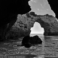 Buy canvas prints of Natural Arch in Monochrome by Angelo DeVal
