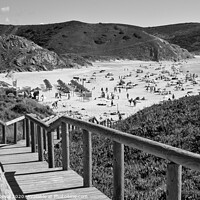 Buy canvas prints of Amado Beach in Monochrome by Angelo DeVal