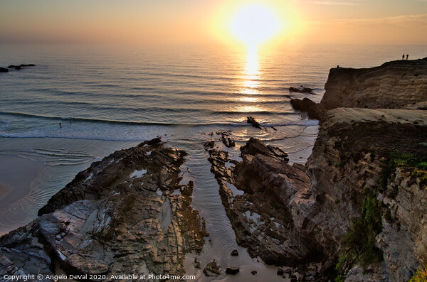 Sunset and Cliffs in Zambujeira do Mar Picture Board by Angelo DeVal