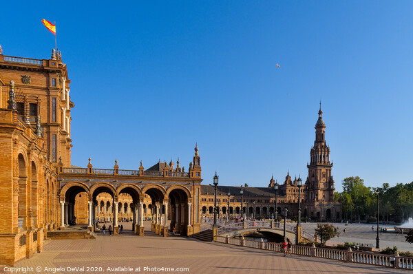 Afternoon Scene in Plaza de Espana Picture Board by Angelo DeVal