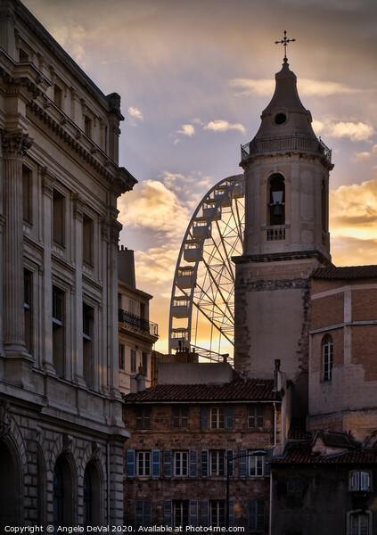 Ferris Wheel and sunset in Marseille Picture Board by Angelo DeVal