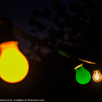 Buy canvas prints of Colourful Festive Lightbulbs by Angelo DeVal