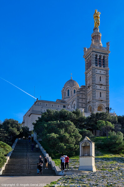 Notre-Dame de la Garde View - Marseilles Picture Board by Angelo DeVal