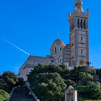 Buy canvas prints of Notre-Dame de la Garde View - Marseilles by Angelo DeVal