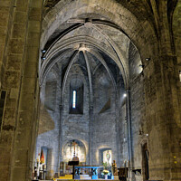 Buy canvas prints of Saint Victor Medieval Abbey interior in Marseilles by Angelo DeVal