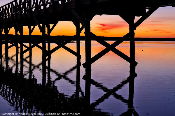 Twilight wooden bridge - Quinta do Lago Picture Board by Angelo DeVal