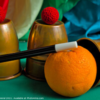 Buy canvas prints of Cups and Balls with Orange by Angelo DeVal
