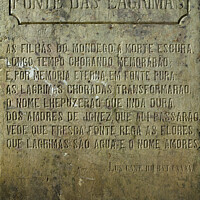 Buy canvas prints of The Engraved Stone Slate of Fonte das Lagrimas by Angelo DeVal