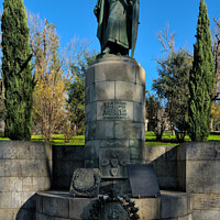 Buy canvas prints of Dom Afonso Henriques statue in Guimaraes  by Angelo DeVal