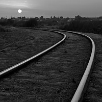 Buy canvas prints of Monochrome Train Tracks in Barril by Angelo DeVal