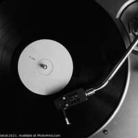 Buy canvas prints of Side B Label Vinyl Record on a Turntable in Monoch by Angelo DeVal