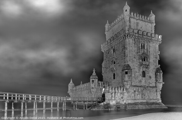 Belem Tower on a foggy night Picture Board by Angelo DeVal