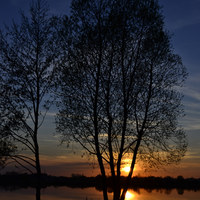 Buy canvas prints of Sunset over lake by Beata Aldridge