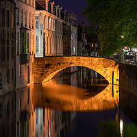 Buy canvas prints of Canals of Bruges at night by Beata Aldridge