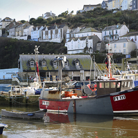 Buy canvas prints of  Mevagissey Cornwall by Leslie Dwight