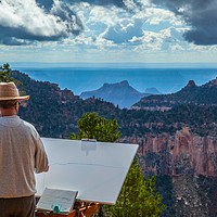 Buy canvas prints of Artist at work - Grand Canyon North Rim  by Chris Pickett