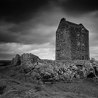 Buy canvas prints of Smailholm Tower (B&W) by Chris Good