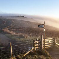Buy canvas prints of Peak District sunset view after the mist clears by Kathryn Bassett