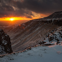 Buy canvas prints of High Cup Gill at Sunset by John Ealing