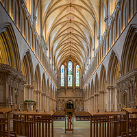 Buy canvas prints of Wells Cathedral Nave by John Ealing