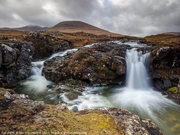 Falls on the Abhainn na h-Uamha, Mull Picture Board by Iain MacDiarmid