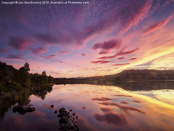 Loch Na Ba Ruaidhe Sunset Picture Board by Iain MacDiarmid