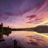 Buy canvas prints of Loch Na Ba Ruaidhe Sunset by Iain MacDiarmid