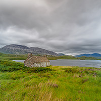 Buy canvas prints of Loch Stack Fishing Bothy by Iain MacDiarmid