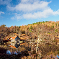 Buy canvas prints of Loch a' Chlachain Boat House by Iain MacDiarmid