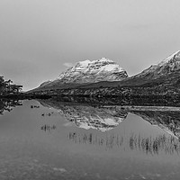 Buy canvas prints of Loch Clair Reflection Monochrome by Iain MacDiarmid