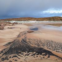 Buy canvas prints of Peat Patterned Beach by Iain MacDiarmid