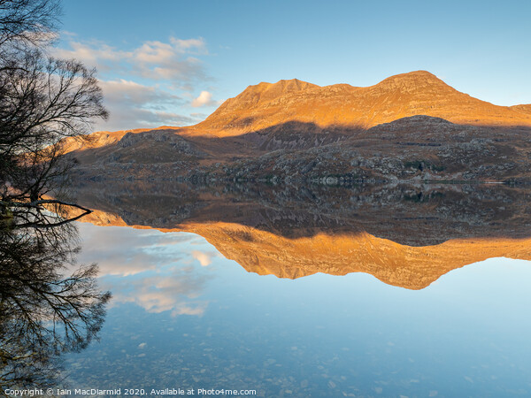 Loch Maree Mirror Picture Board by Iain MacDiarmid